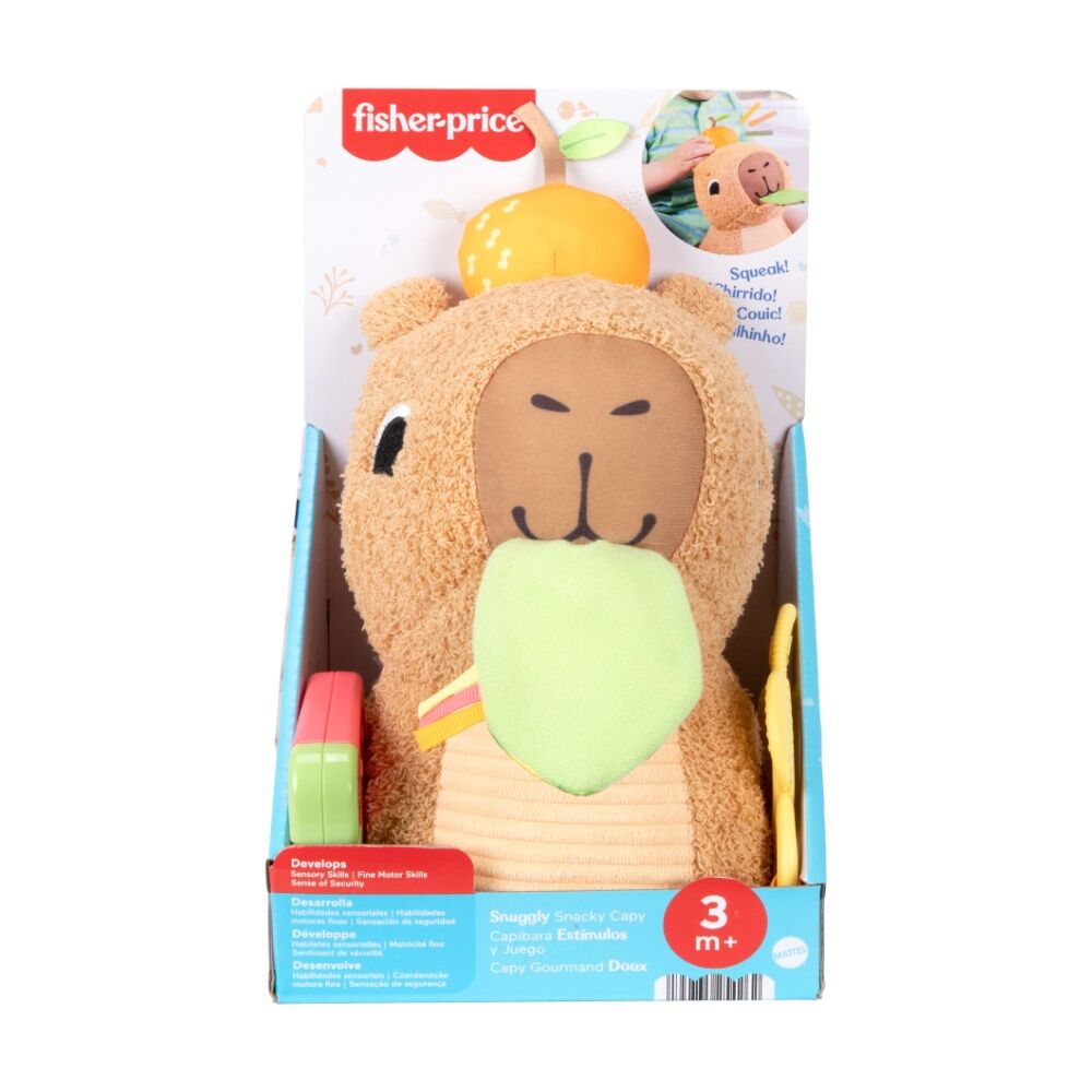 Fisher Price Sensimals Snuggly Snacky Capybara Baby Plush Toy Teether — image 2