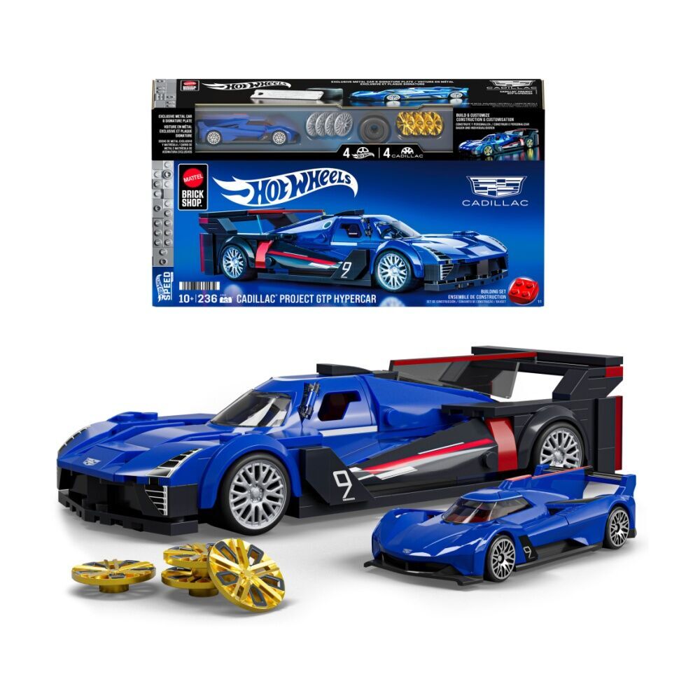 Hot Wheels Brick Shop Cadillac Project GTP Hypercar Sport Building Set (236 Pieces)