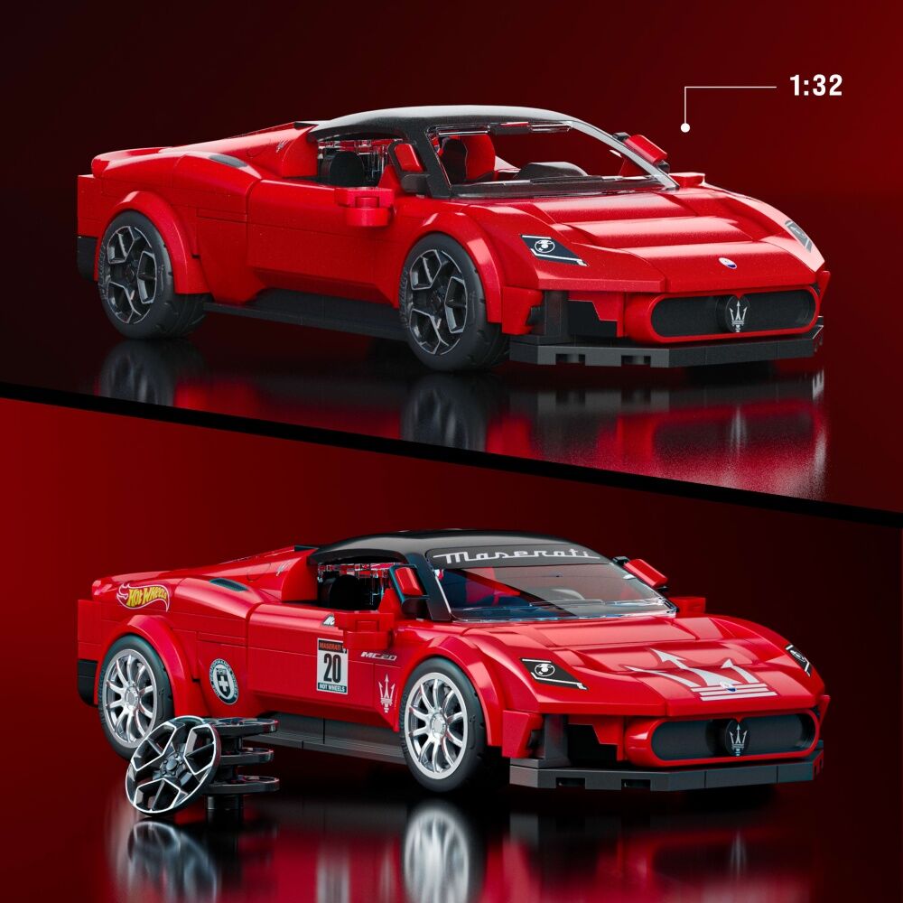 Hot Wheels Speed Maserati MC20 Car Build & Customise Set Red 10y+ (250 Pieces) — image 4