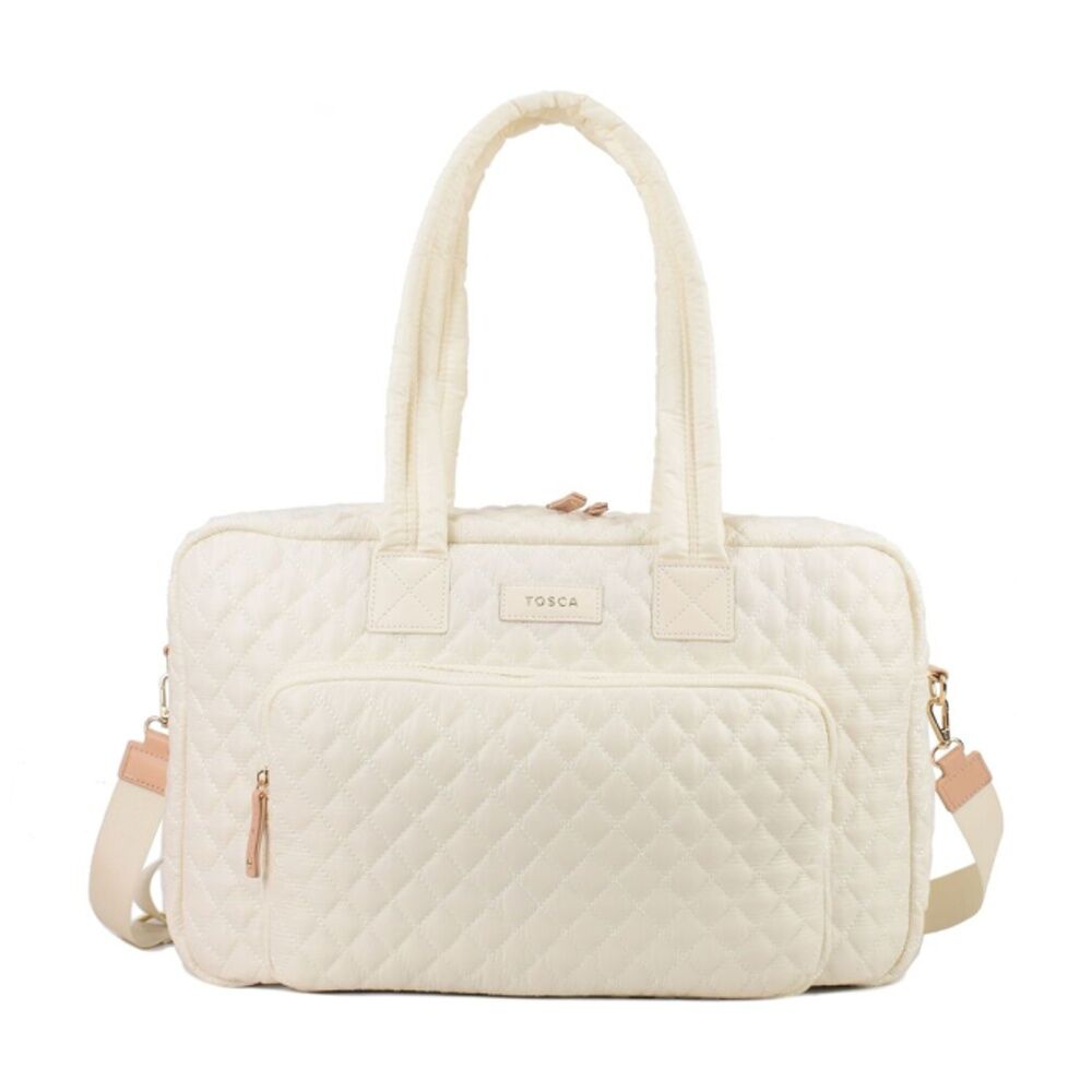 Tosca Mushroom Women's Lightweight Quilted Metro Split Tote Travel Bag