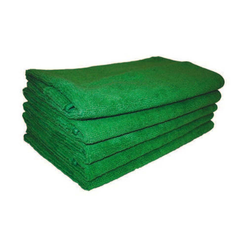Cleanstar Microfibre Cleaning Cloths Non Abrasive 40x40cm (5 Pieces) — Green