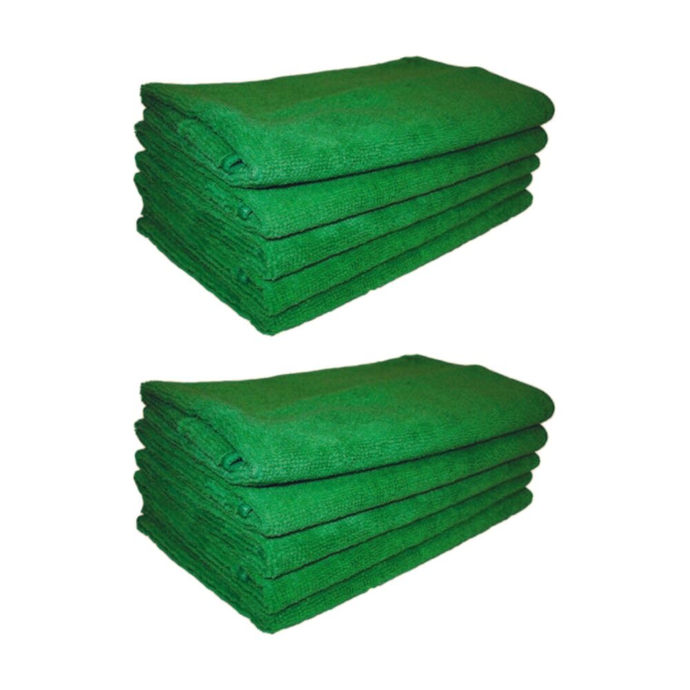 Cleanstar 5pc Cleanstar Microfibre Cleaning Cloths Non Abrasive 40x40cm Green (2 Pack)