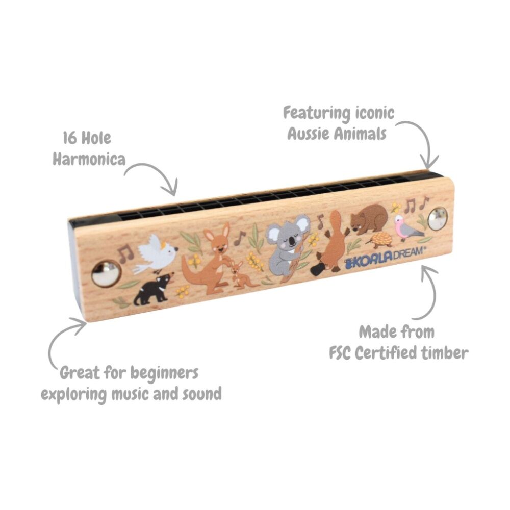 Koala Dream 3y+ Bush Buddies Aussie Animals Wooden Harmonica Musical Toy — image 2