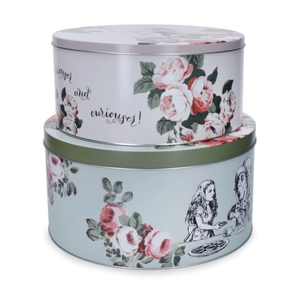 Mikasa V&A Alice In Wonderland Cake Tins Decorative Storage Set (2 Pieces)