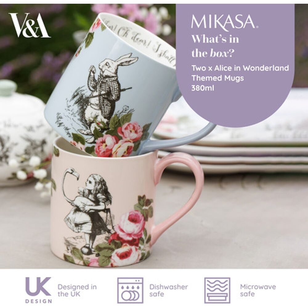 Mikasa Alice In Wonderland His And Hers Bone China Mugs Set 380ml (2 Pieces) — image 9