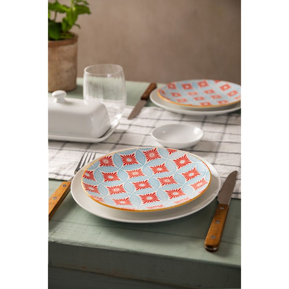 Mikasa Blue Mosaic Stoneware Side Plate 18cm Dishwasher Microwave Safe Mikasa — image 5