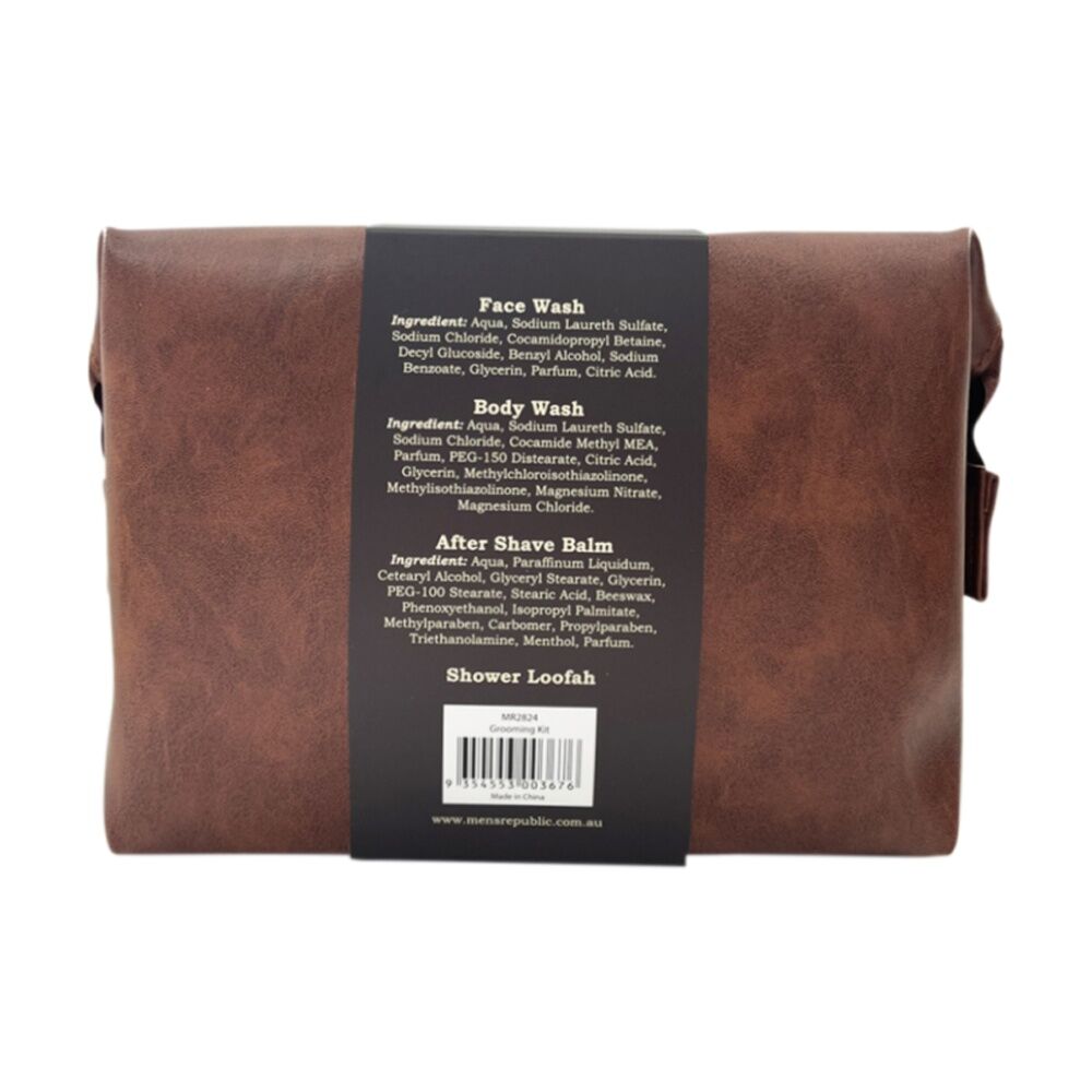 Men's Republic Grooming Kit Faux Leather Toiletry Bag Body Face Wash (5 Pieces) — image 4