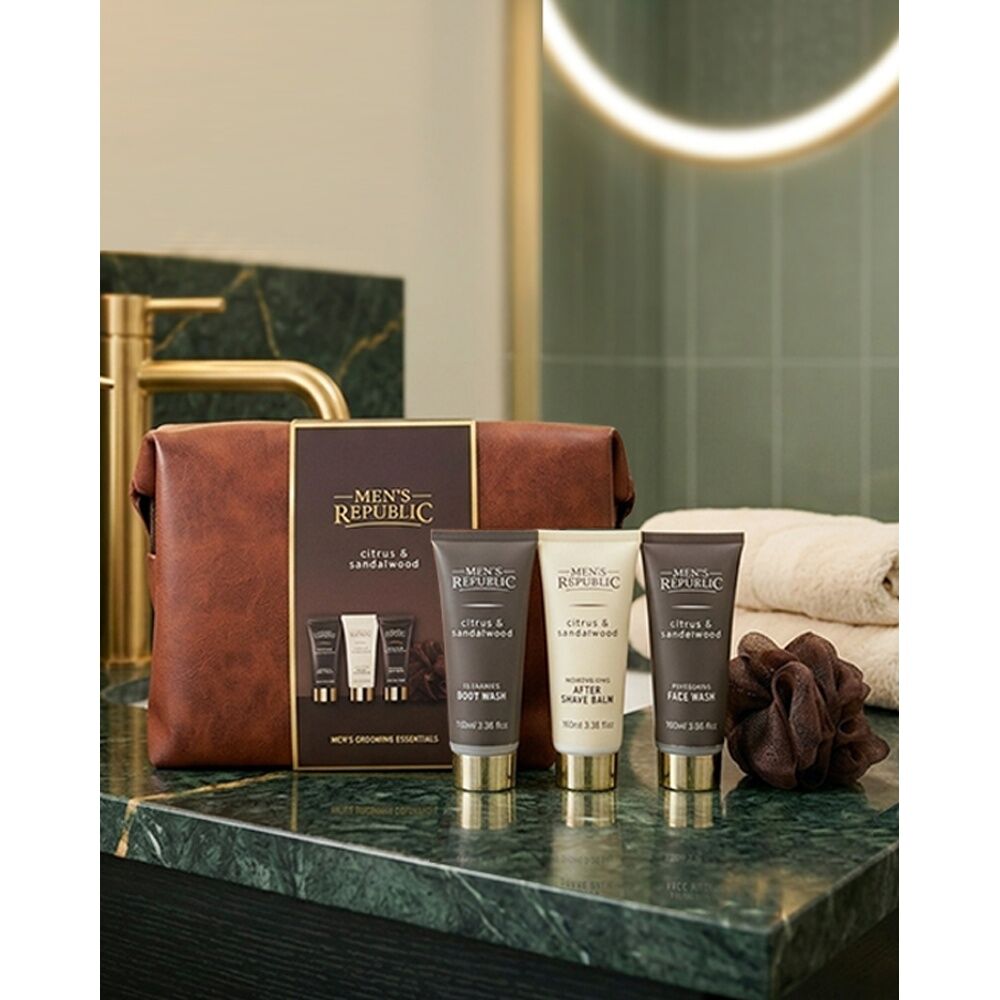 Men's Republic Grooming Kit Faux Leather Toiletry Bag Body Face Wash (5 Pieces) — image 2