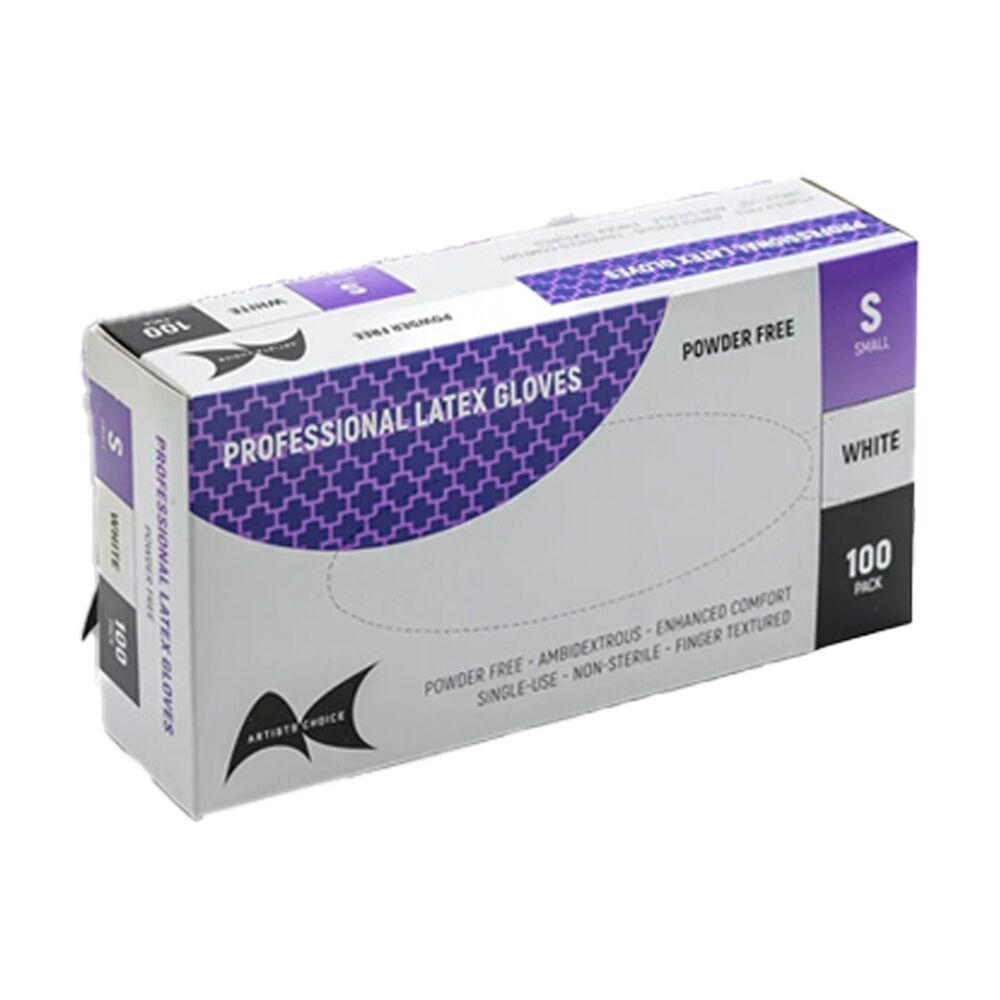 Artists Choice Powder Free Medical Food Grade Latex Gloves (100 Pieces) — Small