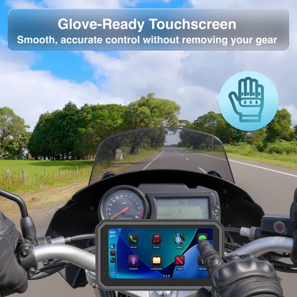 Laser Black Wireless Motorbike CarPlay Android Auto Voice Control 6 Inch — image 2
