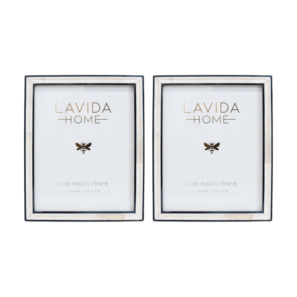 LVD Bone/Resin Marina Luxe 8x10 Photo Frame Home Decor 27.94x22.86x1.27 (2 Pack)