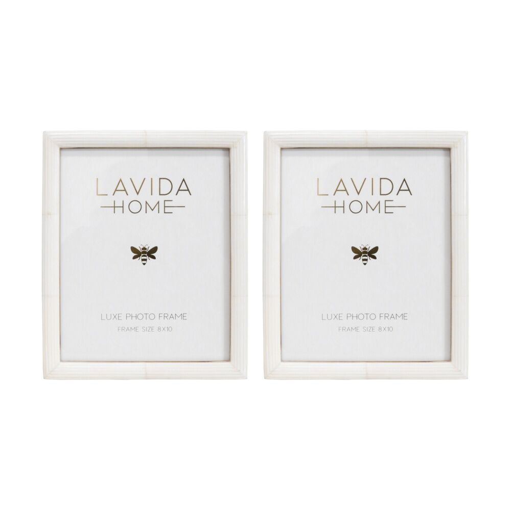 LVD 8x10 Inch Paloma Bone Picture/Photo Frame Ivory 27.94x22.86x1.27cm (2 Pack)
