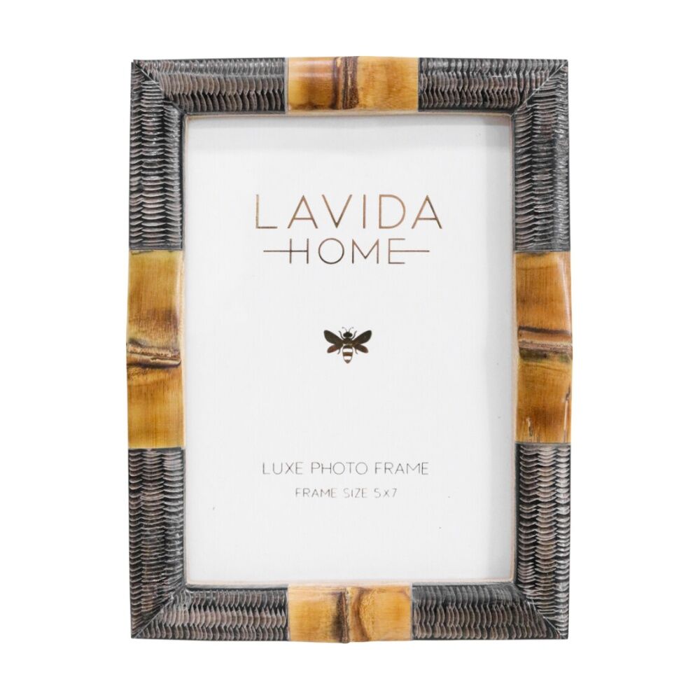 LVD 20.32x15.24x1.91cm 5x7 Inch Giselle Natural Horn/Bamboo Picture/Photo Frame