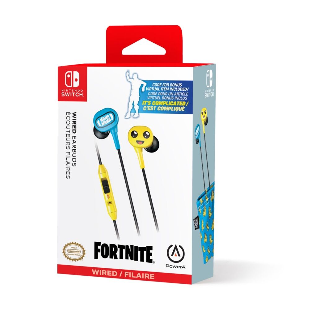 Powera Nintendo Switch Wired Earbuds Peely Banana With Mic & Drawstring Bag 3.5mm