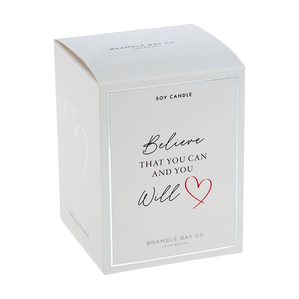 Bramble Bay 300g Believe You Can Glass Wild Frangipani Occasion Soy Candle