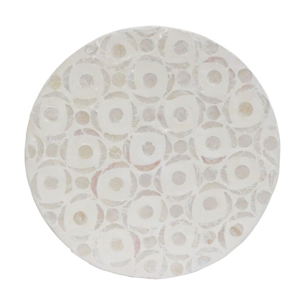 LVD 25x25cm Circle Shell & Bamboo Home Decorative Mat Coastal Decor