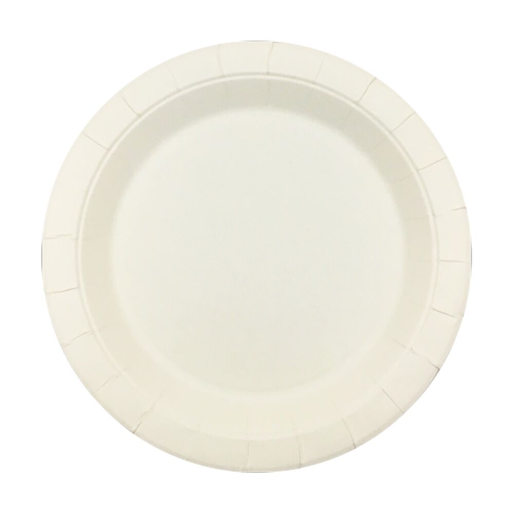 Partyware 100pc Partyware FSC Round Disposable Paper Plates Set 180mm White (10 Pack)