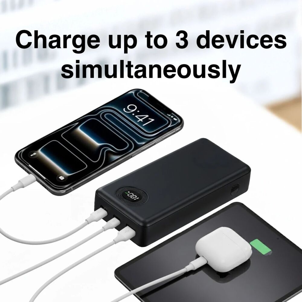 Laser Blk 20000mAh Power Bank Charger With LED Battery Level Display — image 5