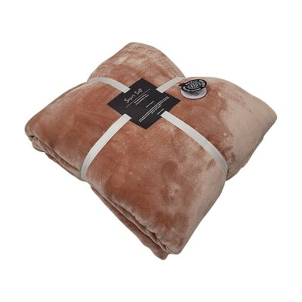 Cdsi Mink Blanket 400GSM King Polyester Soft Throw Blush 200x260cm