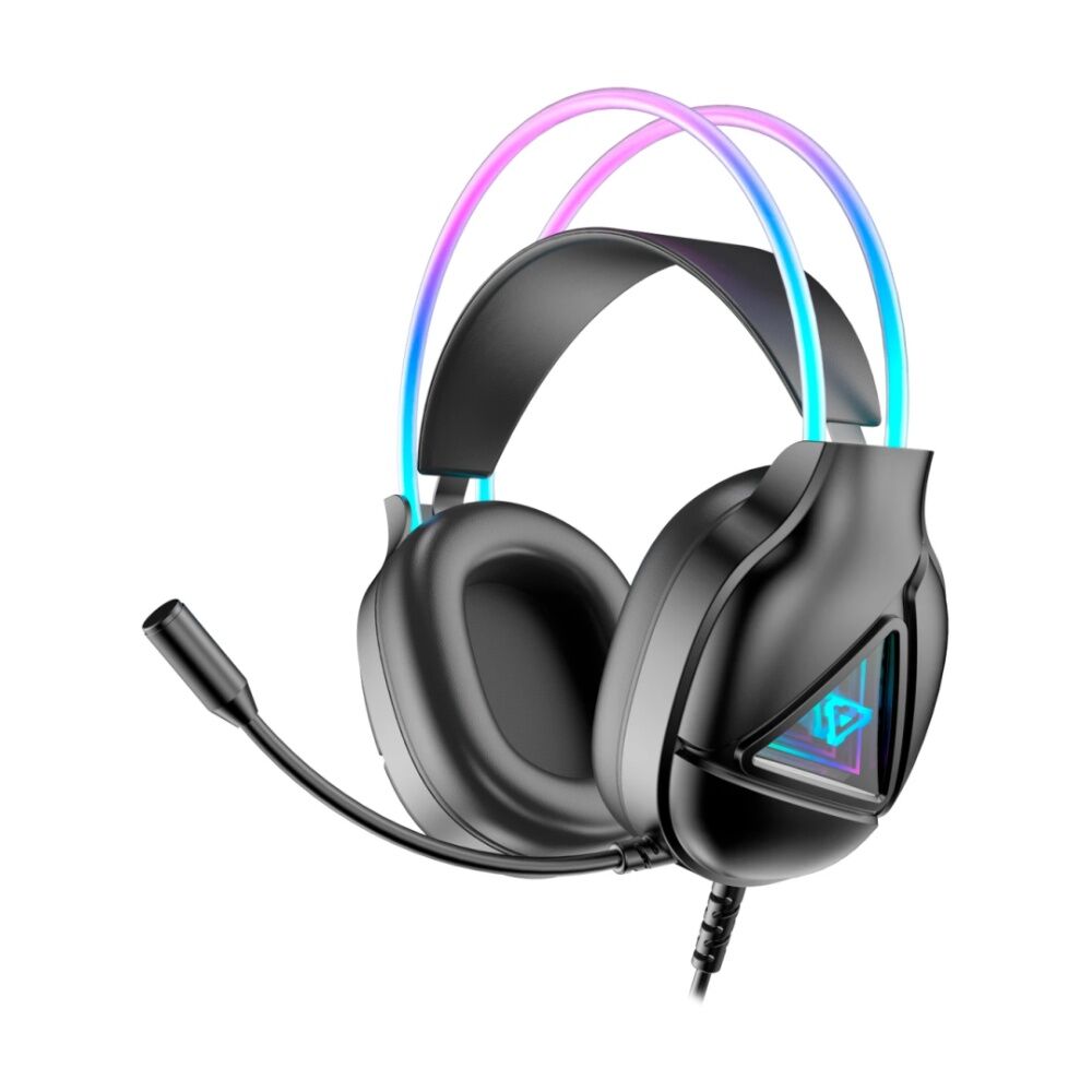 Laser Black RGB Infinity USB-C Compatible Wired Gaming Over-Ear Headphones