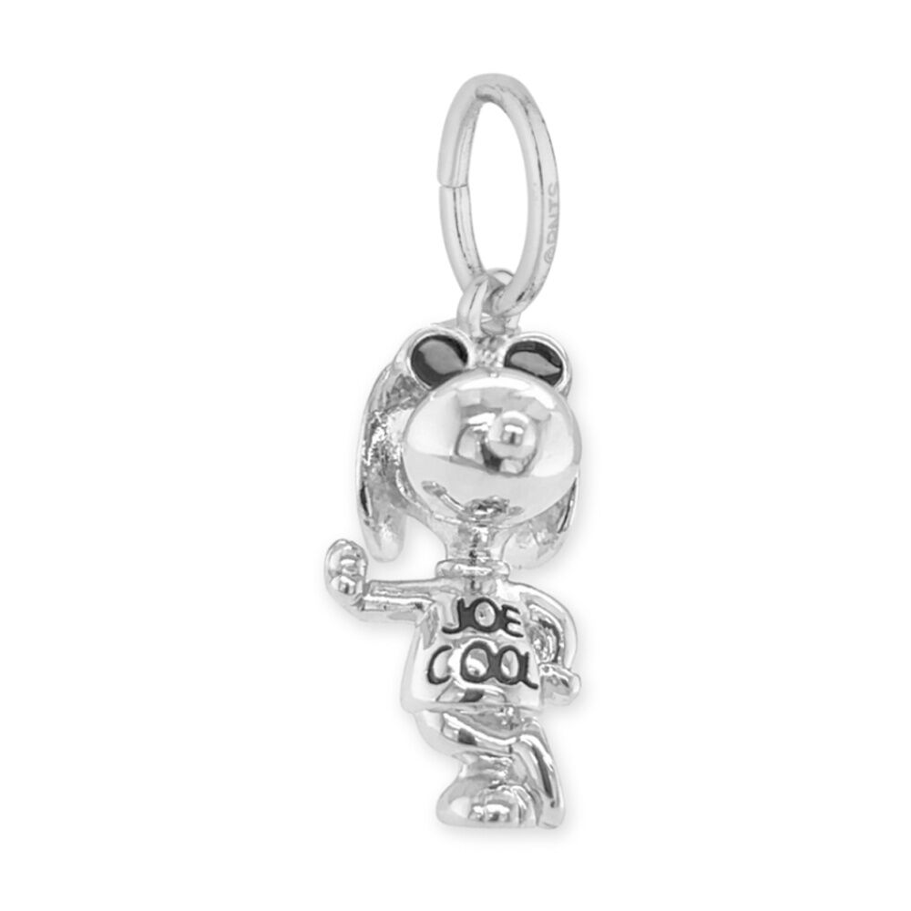 Couture Kingdom Peanuts Joe Cool Charm 14k Plated Brass 20mm Drop Includes Gift Box — Silver