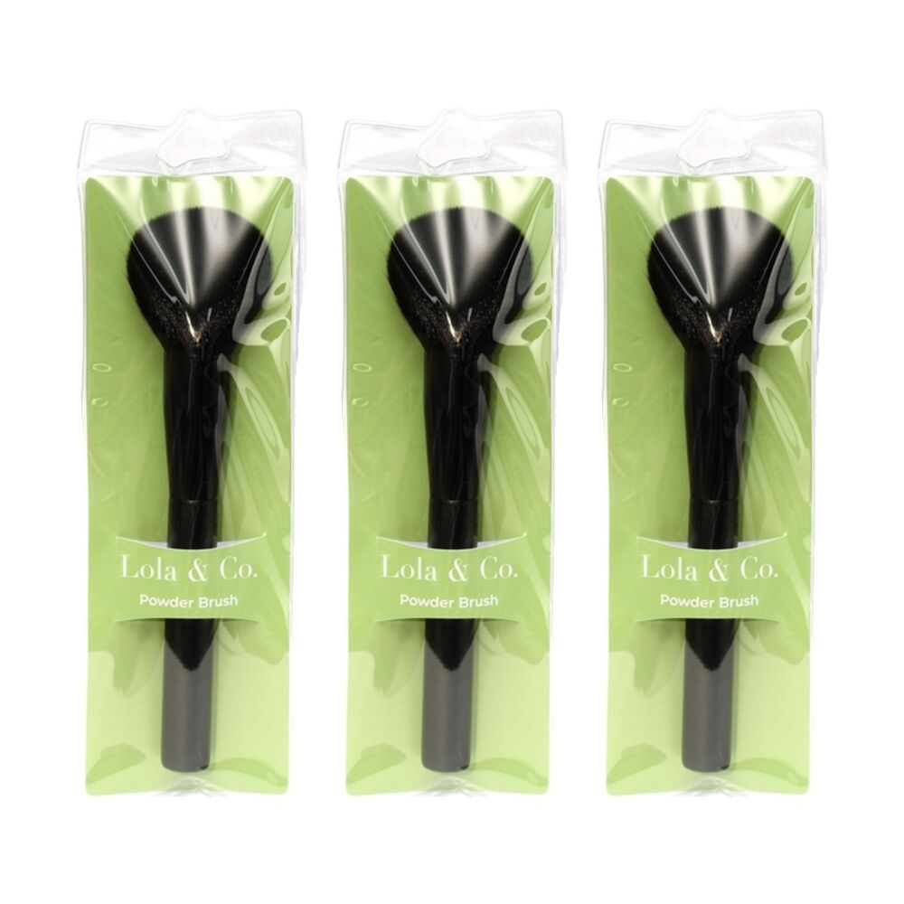 Lola & CO Powder Small Dense Makeup Accessory Brush Black (3 Pack)