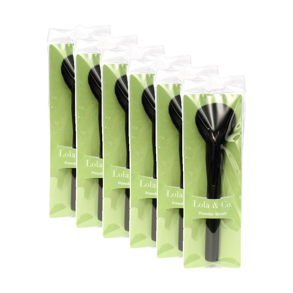Lola & CO Powder Small Dense Makeup Accessory Brush Black (6 Pack)