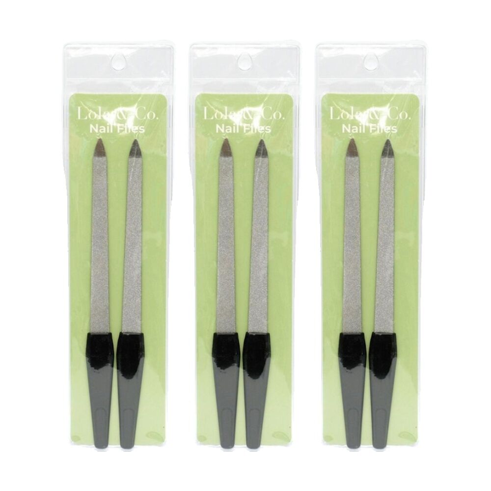 Lola & CO 2pc Lola & Co Abrasive Pointed Tips Metal Nail Files w/ Handle (3 Pack)