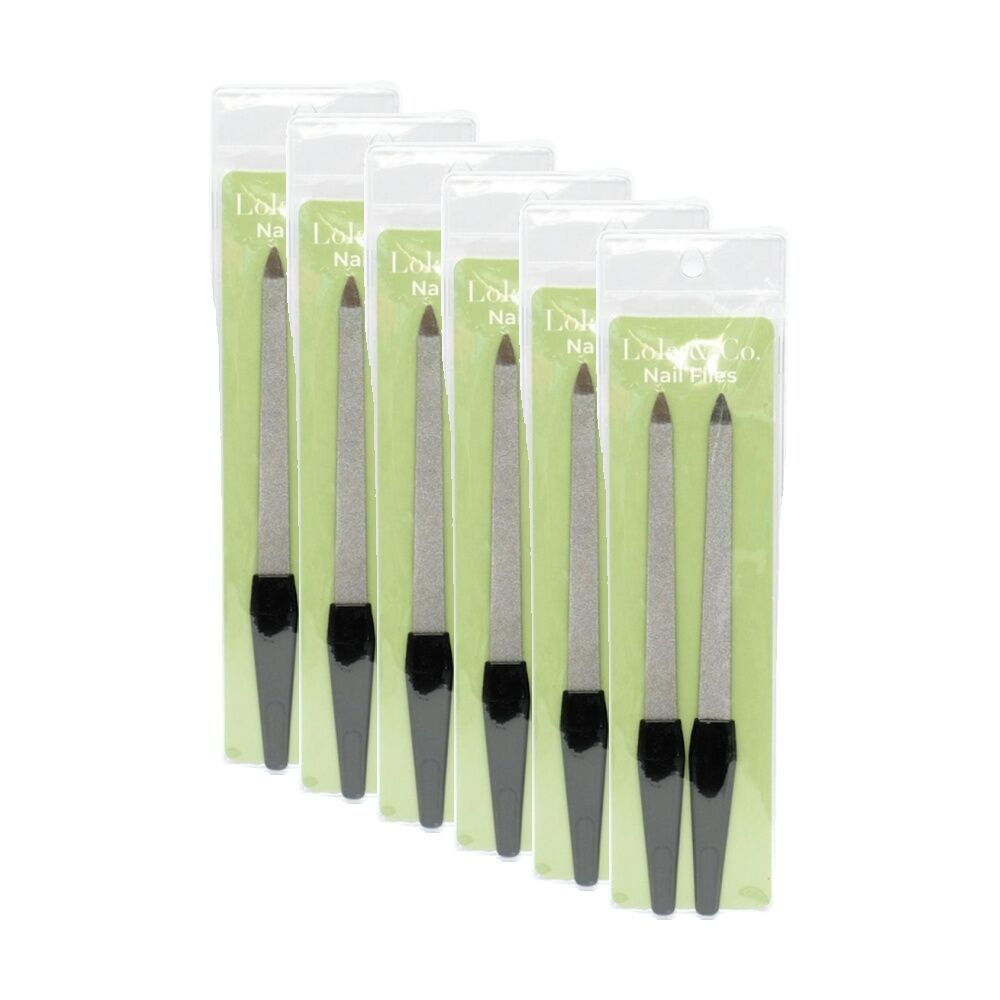Lola & CO 2pc Lola & Co Abrasive Pointed Tips Metal Nail Files w/ Handle (6 Pack)
