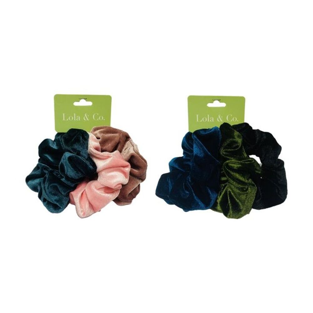 Lola & CO Velvet Scrunchies Set Women's Hair Accessories Assorted (3 Pieces) — image 3