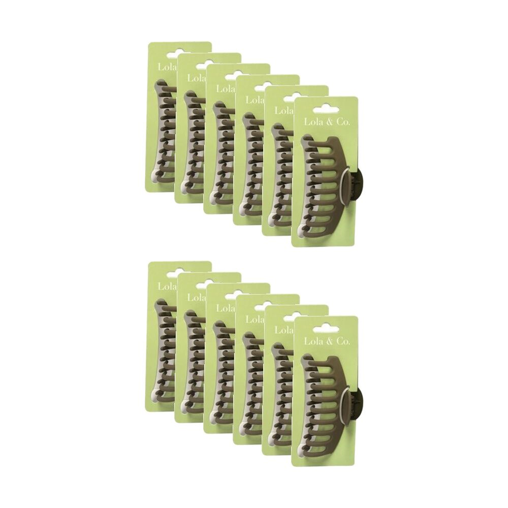 Lola & CO Hair Claw Clip Women's Accessories Classic 11cm Assorted (12 Pack)