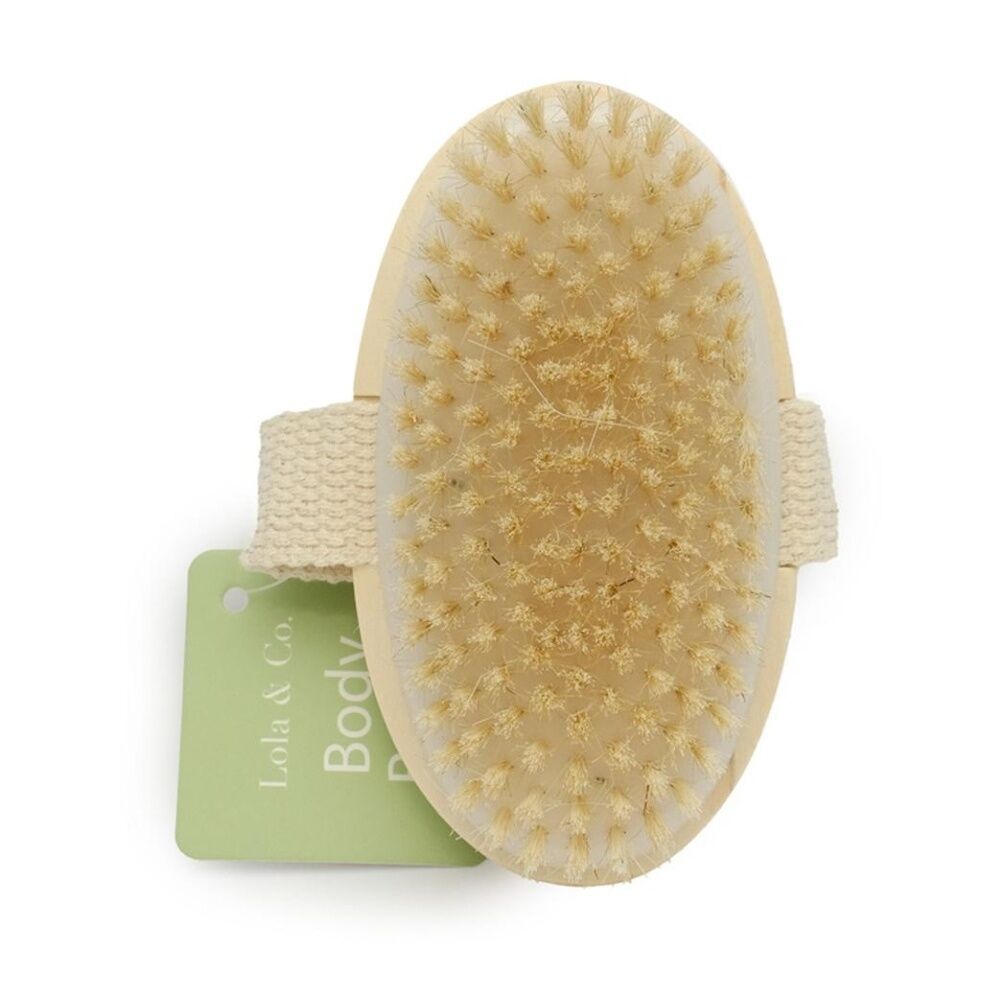 Lola & CO Exfoliating Body Care Bath Brush w/ Wooden Base Strap Natural (8 Pack) — image 4
