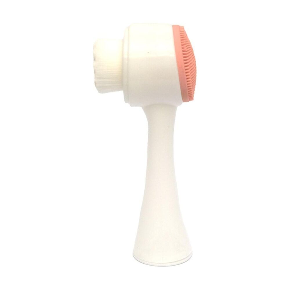 Lola & CO Facial Cleansing Brush w/ Ergonomic Handle White/Pink (4 Pack) — image 2
