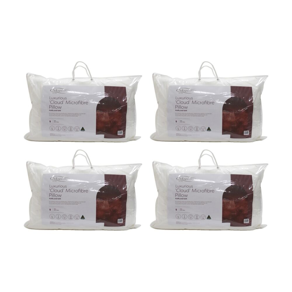 Onkaparinga Luxurious Cloud Microfibre Standard Pillow Soft 48x73 cm (4 Pack)