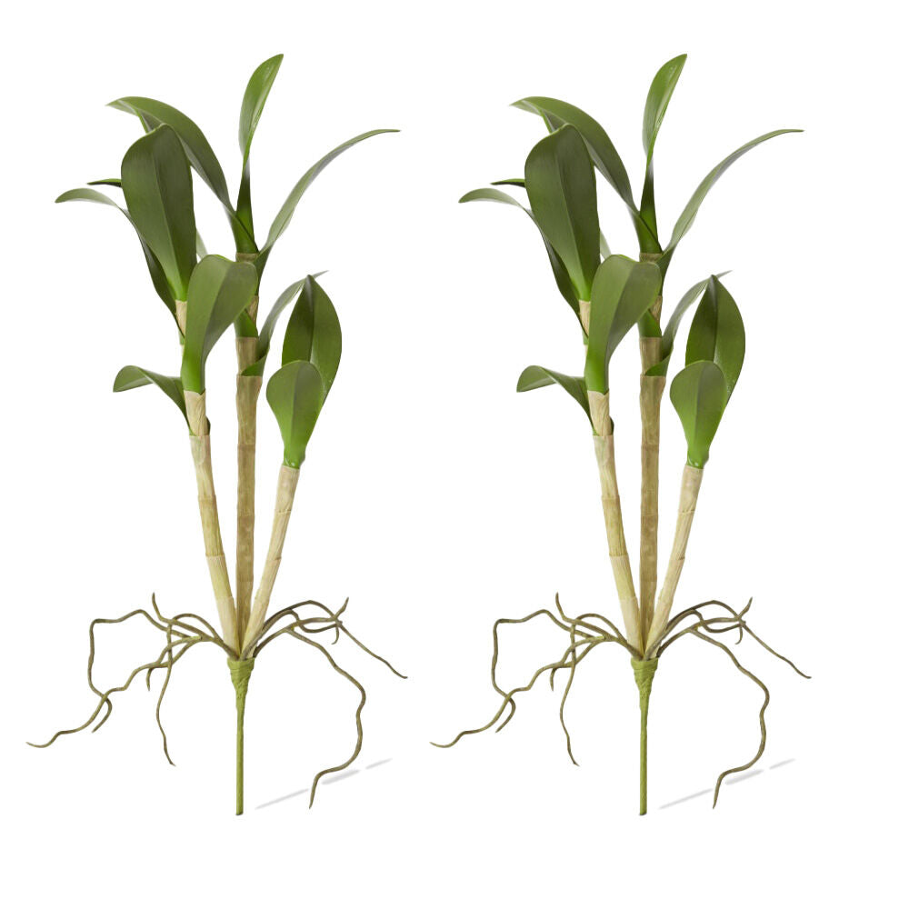 E Style Orchid Dendrobium Foliage Artificial Plant Indoor Green 26x11x46cm (2 Pack)