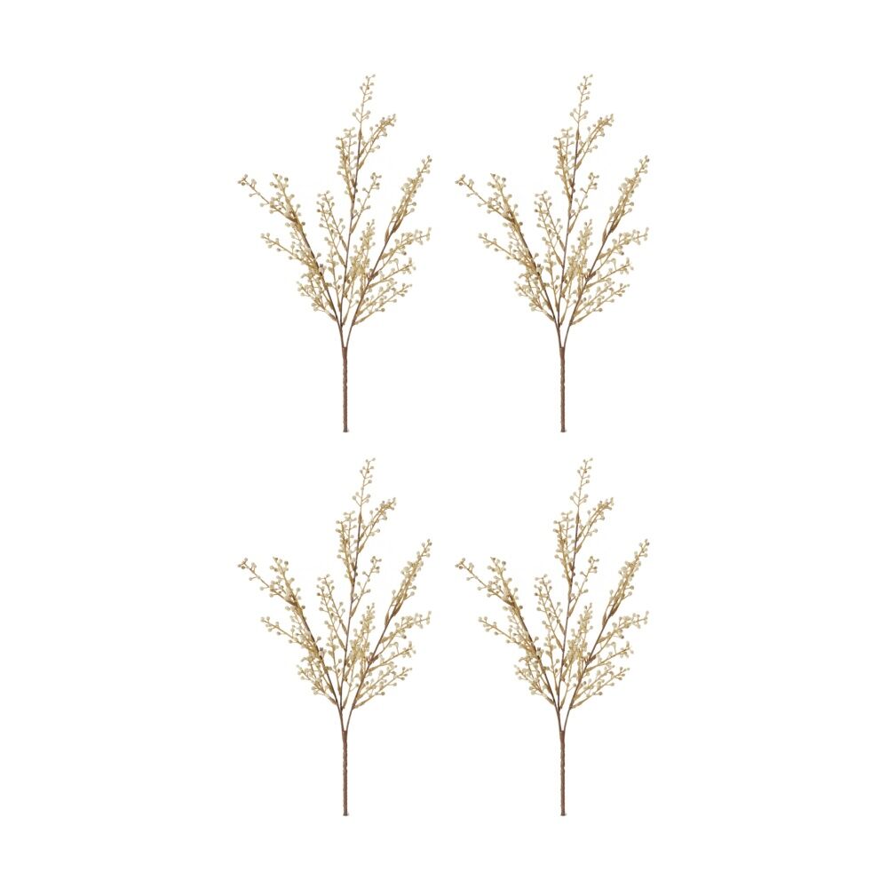E Style Willow Mini Bush Plastic Fabric Wire Plant Decor Natural 25x10x48cm (4 Pack)