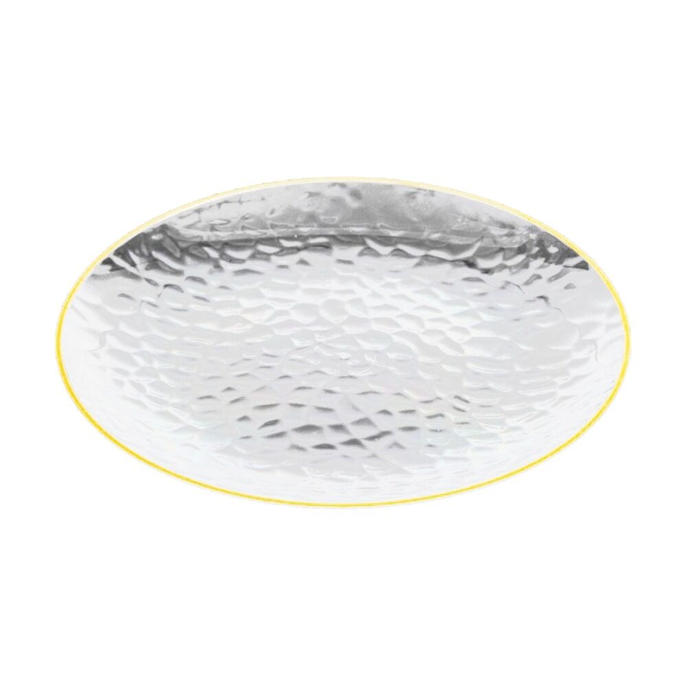 Partyware 10pc Partyware Heavy Duty Dimple Plates Set w/ Gold Rim 230mm Clear (6 Pack)