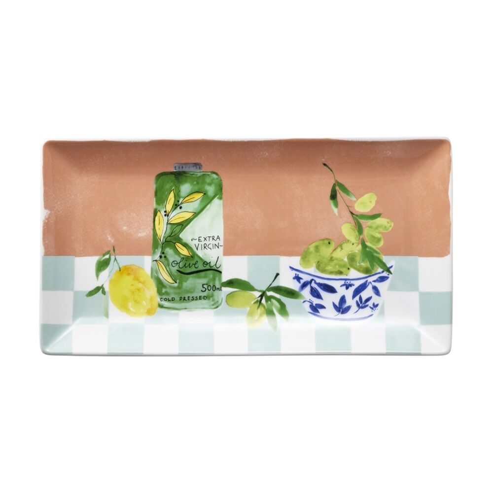Porto Italian Food Inspired Valentina Rectangle Serving Platter 29.5x15.5cm (2 Pack) — image 2