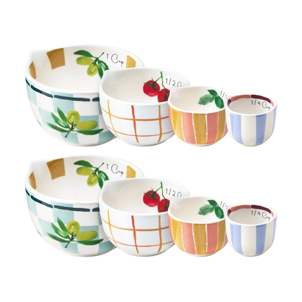 Porto 4pc Porto Italian Inspired Multicoloured Valentina Measuring Cups Stoneware (2 Pack)