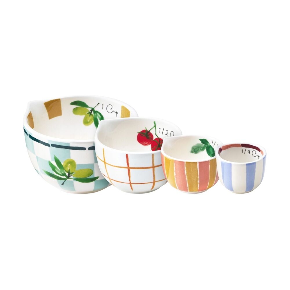 Porto Italian Inspired Multicoloured Valentina Measuring Cups Stoneware (4 Pieces)