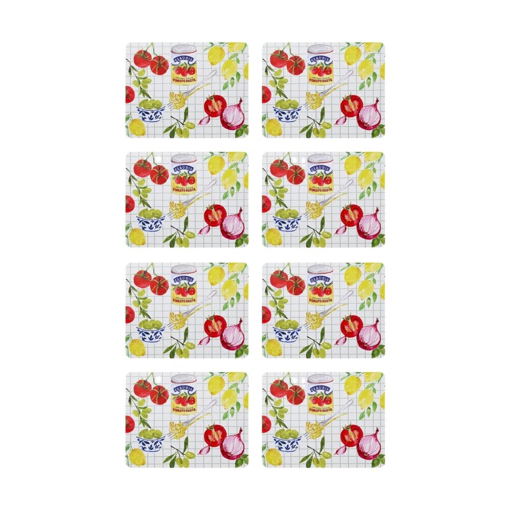 Porto 4pc Porto Valentina Food Illustration Rectangle Dinner Placemat 34x26.5cm (2 Pack)