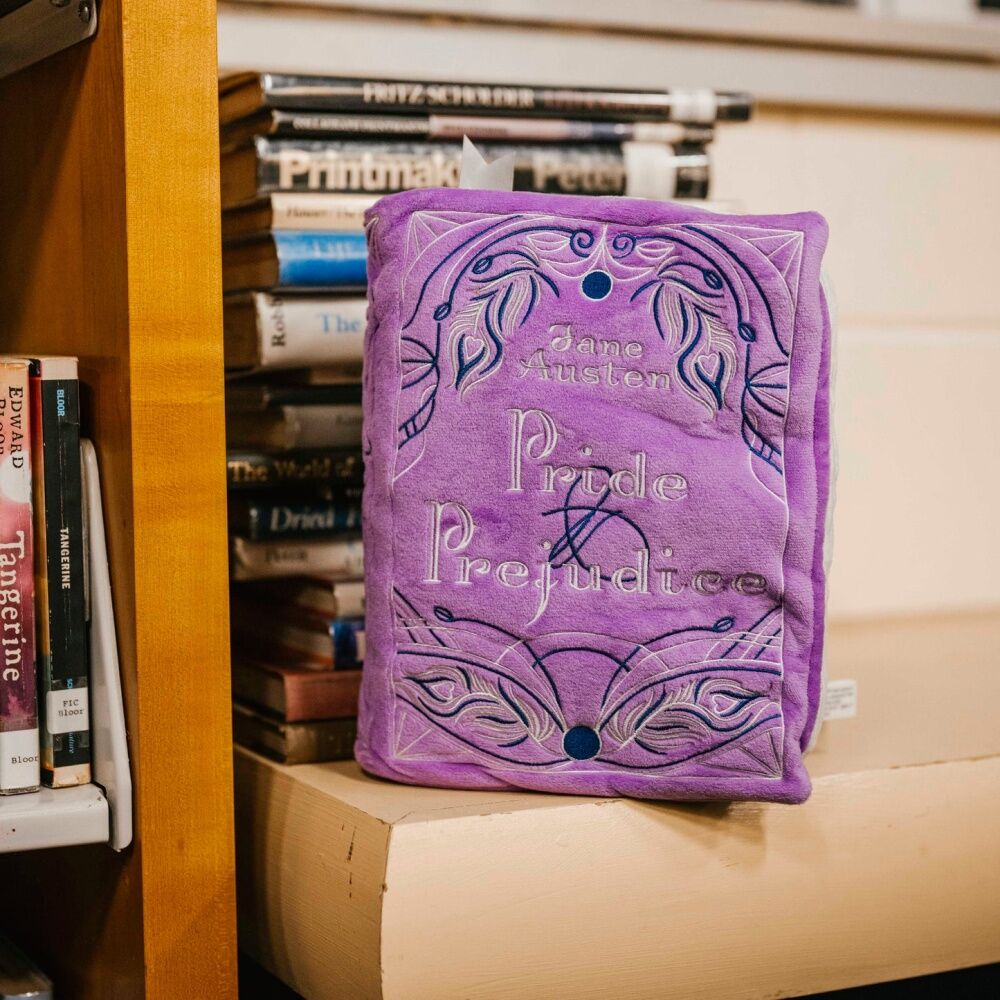 Punchkins Purple XL Booksies Pride And Prejudice Plush Book Blanket Cushion — image 4