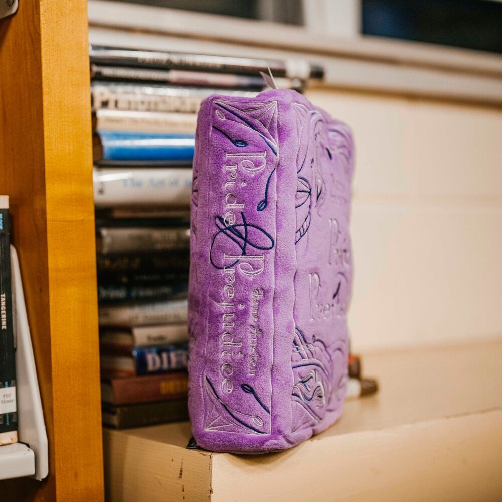 Punchkins Purple XL Booksies Pride And Prejudice Plush Book Blanket Cushion — image 5