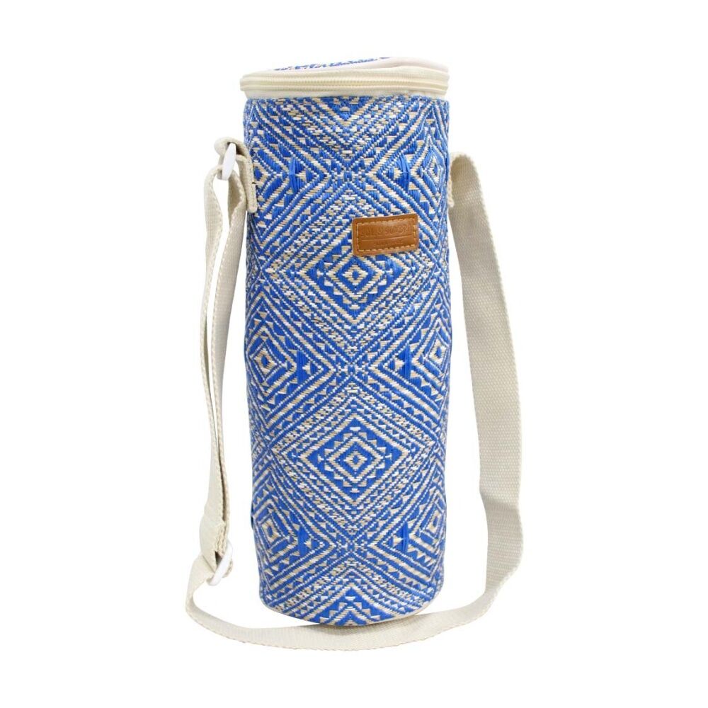 LVD Blue Santorini Insulated Wine Bottle Cooler Storage Travel Bag