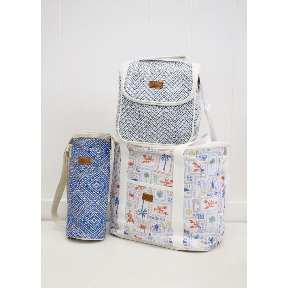 LVD Blue Santorini Insulated Wine Bottle Cooler Storage Travel Bag — image 2