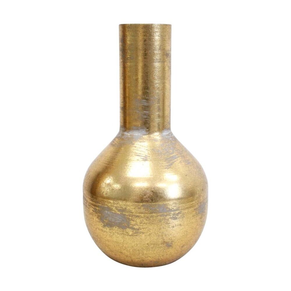 LVD 20x11x11cm Decorative Metal Bud Vase Home Decor Metallic Gold
