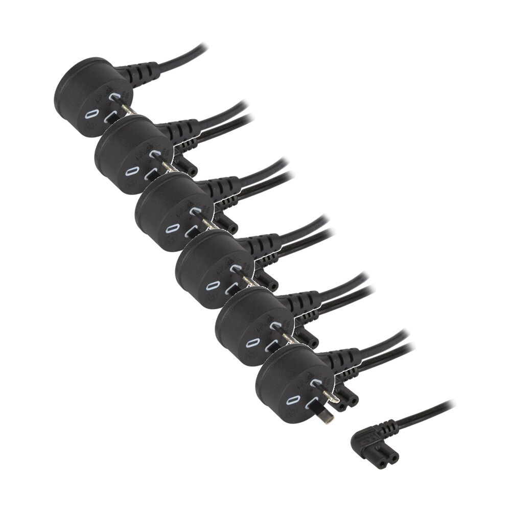5M 240V AC Mains To Figure 8 Iec-C7 Right Angle Both Ends Power Cable (6 Pack)