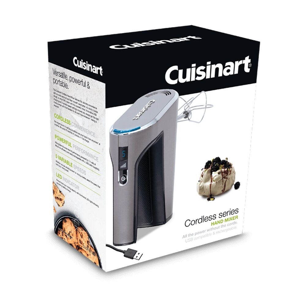 Cuisinart Cordless Electric Kitchen Hand Mixer w/ USB Charger Gunmetal Grey — image 4