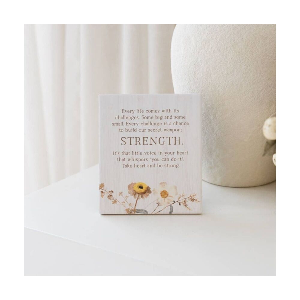Splosh Rustic Meadow Strength Verse Plaque Beige 12x14cm w/ Stand/Hook (2 Pack) — image 4
