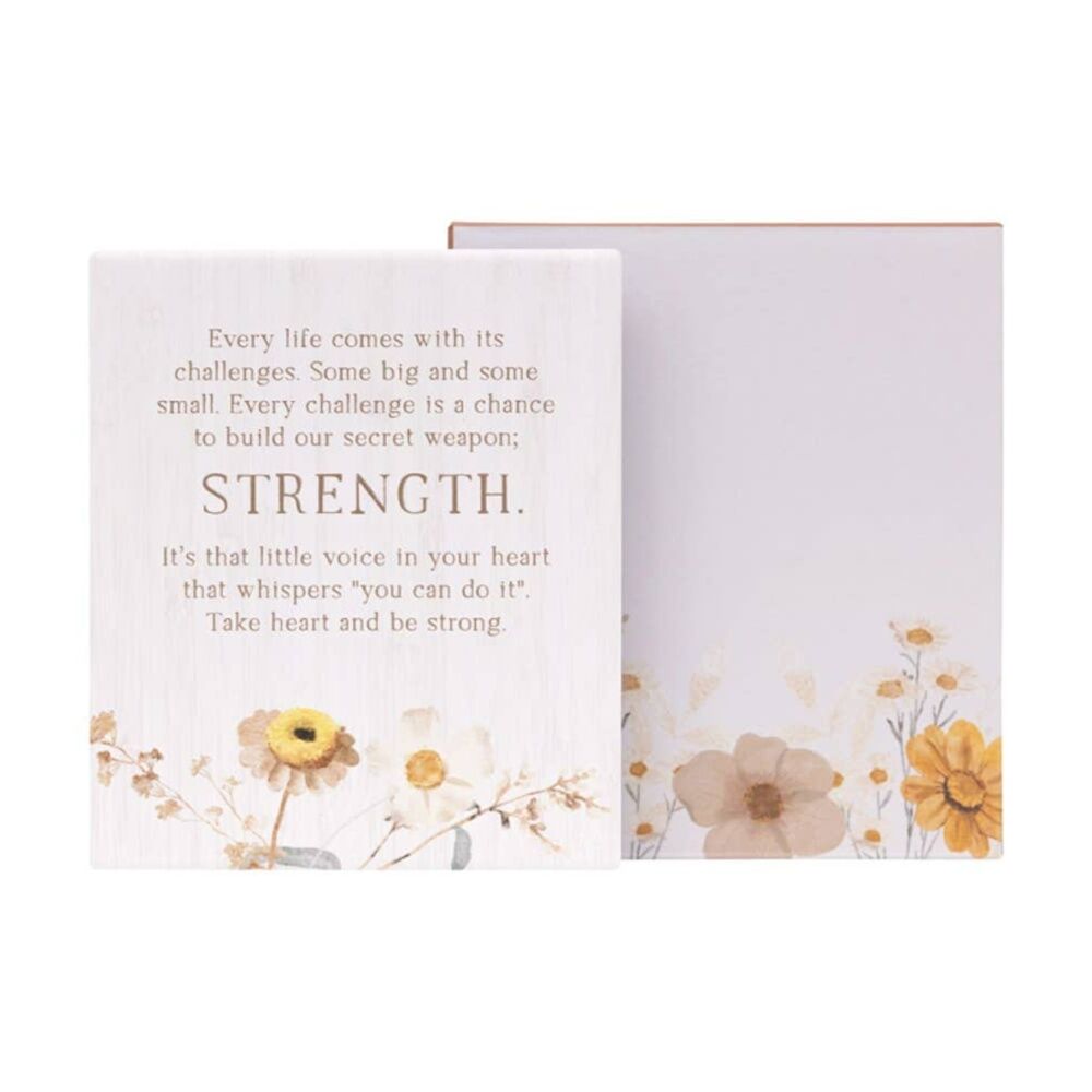 Splosh Rustic Meadow Strength Verse Ceramic Plaque Beige 12x14cm w/ Stand & Hook Splosh — image 2